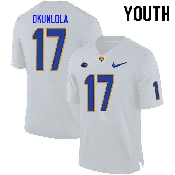 Youth #17 Samuel Okunlola Pitt Panthers College Football Jerseys Sale-White